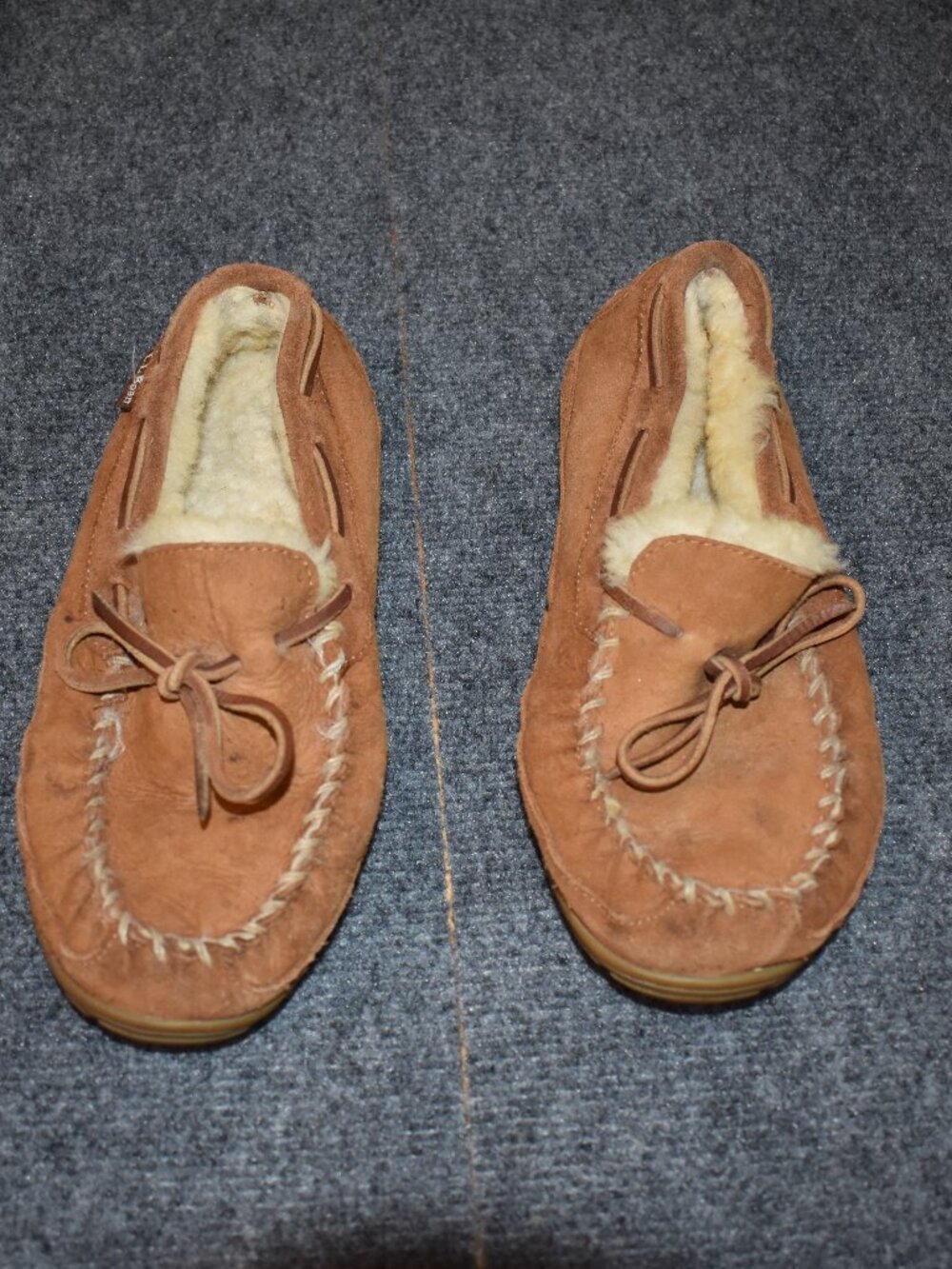 LL Bean Wicked Good Moccasins Tan Suede Women's Size 8M